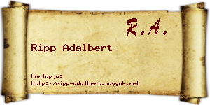Ripp Adalbert névjegykártya